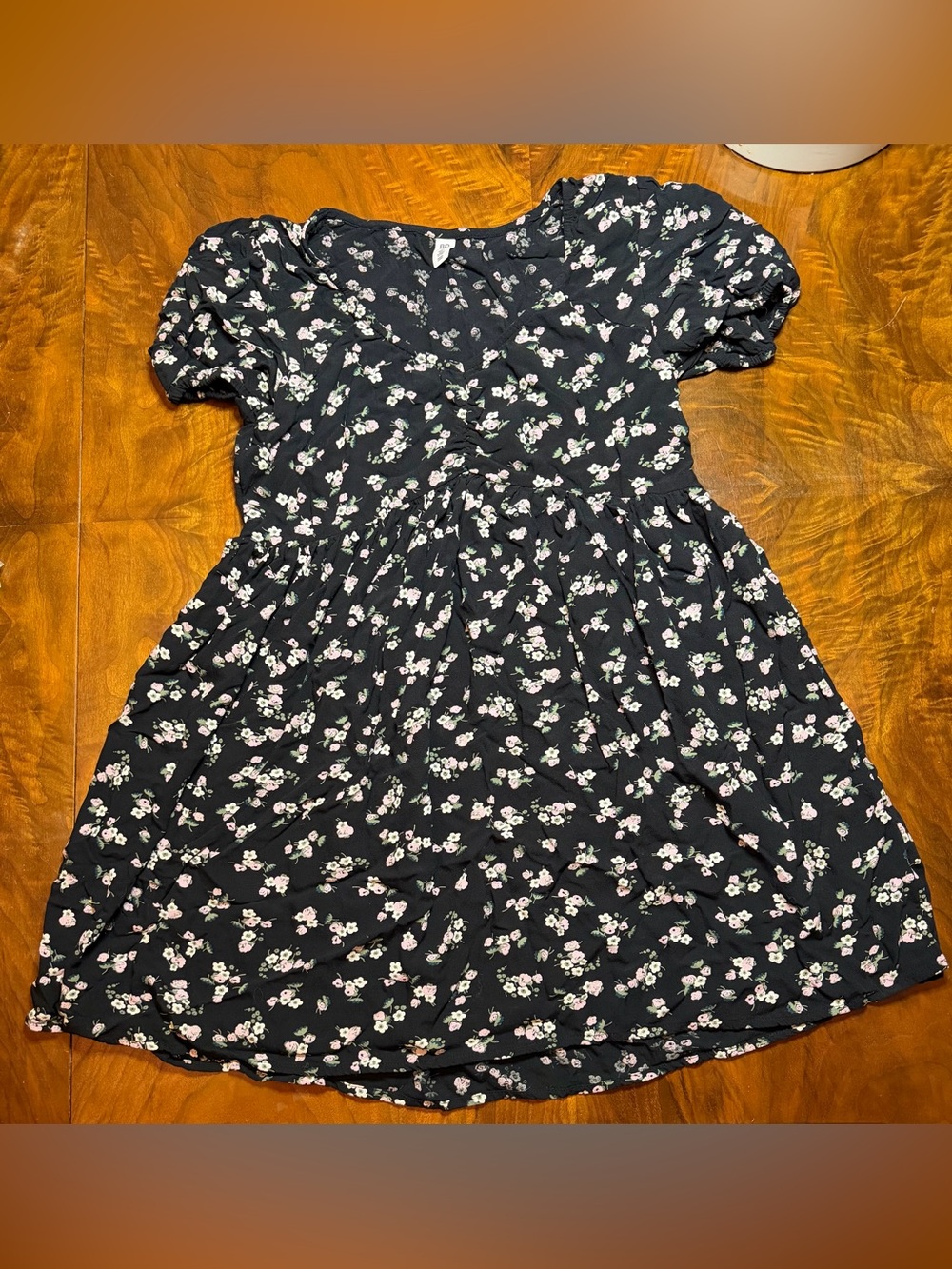 BP. Nordstrom S Black Floral Babydoll Dress | Puff Sleeve | Ditsy Floral - Picture 2 of 11